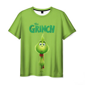 Мужская футболка 3D с принтом The Grinch в Курске, 100% полиэфир | прямой крой, круглый вырез горловины, длина до линии бедер | Тематика изображения на принте: grinch | гринч | новый год | рождество