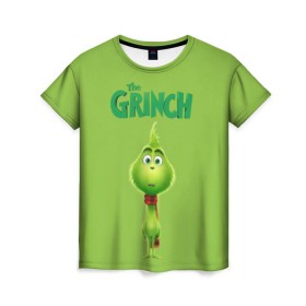 Женская футболка 3D с принтом The Grinch в Курске, 100% полиэфир ( синтетическое хлопкоподобное полотно) | прямой крой, круглый вырез горловины, длина до линии бедер | grinch | гринч | новый год | рождество
