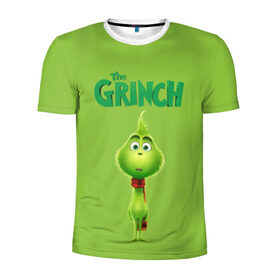 Мужская футболка 3D спортивная с принтом The Grinch в Курске, 100% полиэстер с улучшенными характеристиками | приталенный силуэт, круглая горловина, широкие плечи, сужается к линии бедра | Тематика изображения на принте: grinch | гринч | новый год | рождество