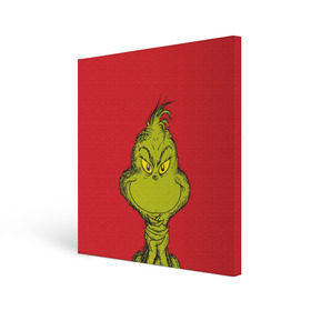 Холст квадратный с принтом Grinch в Курске, 100% ПВХ |  | grinch | гринч | новый год | рождество