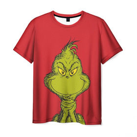 Мужская футболка 3D с принтом Grinch в Курске, 100% полиэфир | прямой крой, круглый вырез горловины, длина до линии бедер | Тематика изображения на принте: grinch | гринч | новый год | рождество