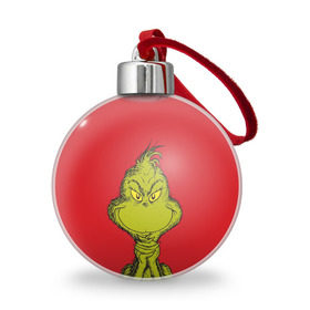 Ёлочный шар с принтом Grinch в Курске, Пластик | Диаметр: 77 мм | Тематика изображения на принте: grinch | гринч | новый год | рождество