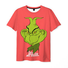 Мужская футболка 3D с принтом Mr. Grinch в Курске, 100% полиэфир | прямой крой, круглый вырез горловины, длина до линии бедер | grinch | гринч | новый год | рождество