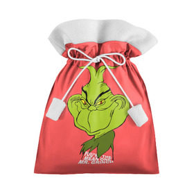 Подарочный 3D мешок с принтом Mr. Grinch в Курске, 100% полиэстер | Размер: 29*39 см | Тематика изображения на принте: grinch | гринч | новый год | рождество
