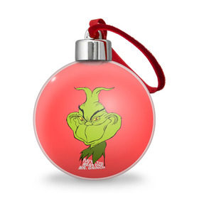 Ёлочный шар с принтом Mr. Grinch в Курске, Пластик | Диаметр: 77 мм | Тематика изображения на принте: grinch | гринч | новый год | рождество