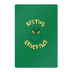 Магнитный плакат 2Х3 с принтом Resting Grinch Face в Курске, Полимерный материал с магнитным слоем | 6 деталей размером 9*9 см | Тематика изображения на принте: grinch | гринч | новый год | рождество