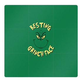 Магнитный плакат 3Х3 с принтом Resting Grinch Face в Курске, Полимерный материал с магнитным слоем | 9 деталей размером 9*9 см | Тематика изображения на принте: grinch | гринч | новый год | рождество