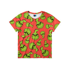 Детская футболка 3D с принтом Grinch в Курске, 100% гипоаллергенный полиэфир | прямой крой, круглый вырез горловины, длина до линии бедер, чуть спущенное плечо, ткань немного тянется | grinch | гринч | новый год | рождество
