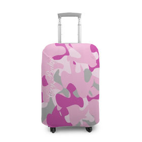 Чехол для чемодана 3D с принтом Lil PEEP Cry baby в Курске, 86% полиэфир, 14% спандекс | двустороннее нанесение принта, прорези для ручек и колес | baby | cry | lil peep | lil peep cry baby | pink | камуфляж | розовый | розовый камуфляж