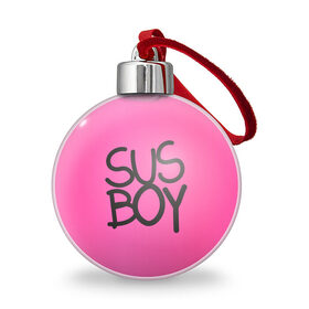 Ёлочный шар с принтом Susboy в Курске, Пластик | Диаметр: 77 мм | baby | cry | lil peep | lil peep cry baby | pink | susboy | камуфляж | лил | лилпип | пип | розовый | розовый камуфляж