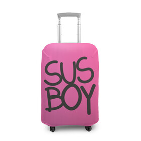 Чехол для чемодана 3D с принтом Susboy в Курске, 86% полиэфир, 14% спандекс | двустороннее нанесение принта, прорези для ручек и колес | baby | cry | lil peep | lil peep cry baby | pink | susboy | камуфляж | лил | лилпип | пип | розовый | розовый камуфляж