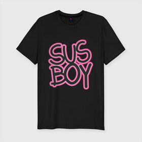 Мужская футболка премиум с принтом Susboy в Курске, 92% хлопок, 8% лайкра | приталенный силуэт, круглый вырез ворота, длина до линии бедра, короткий рукав | baby | cry | lil peep | lil peep cry baby | pink | susboy | камуфляж | лил | лилпип | пип | розовый | розовый камуфляж