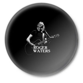 Значок с принтом Roger Waters, Pink Floyd в Курске,  металл | круглая форма, металлическая застежка в виде булавки | Тематика изображения на принте: roger waters | джордж уотерс | композитор | певец | поэт