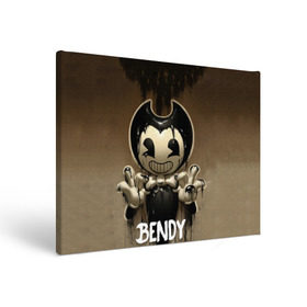 Холст прямоугольный с принтом Bendy в Курске, 100% ПВХ |  | bendy | bendy in the ink machine | cartoon | game | бенди | игра