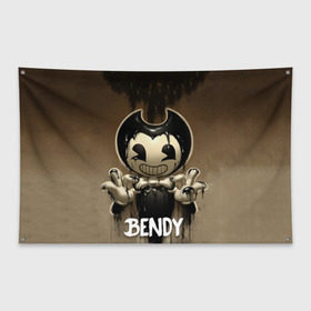 Флаг-баннер с принтом Bendy в Курске, 100% полиэстер | размер 67 х 109 см, плотность ткани — 95 г/м2; по краям флага есть четыре люверса для крепления | bendy | bendy in the ink machine | cartoon | game | бенди | игра
