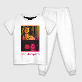 Детская пижама хлопок с принтом San Junipero в Курске, 100% хлопок |  брюки и футболка прямого кроя, без карманов, на брюках мягкая резинка на поясе и по низу штанин
 | Тематика изображения на принте: 