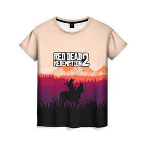 Женская футболка 3D с принтом Red Dead Redemption в Курске, 100% полиэфир ( синтетическое хлопкоподобное полотно) | прямой крой, круглый вырез горловины, длина до линии бедер | dead | gamer | john | marston | rdr | red | redemption | rockstar | shooter | western | вестерн | джон | марстон | шутер