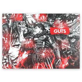 Поздравительная открытка с принтом Guts в Курске, 100% бумага | плотность бумаги 280 г/м2, матовая, на обратной стороне линовка и место для марки
 | anime | berserk | guts | аниме | берсерк | гатс
