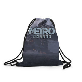 Рюкзак-мешок 3D с принтом Metro Exodus в Курске, 100% полиэстер | плотность ткани — 200 г/м2, размер — 35 х 45 см; лямки — толстые шнурки, застежка на шнуровке, без карманов и подкладки | Тематика изображения на принте: 