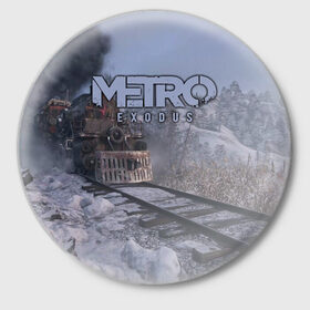 Значок с принтом Metro Exodus в Курске,  металл | круглая форма, металлическая застежка в виде булавки | Тематика изображения на принте: 