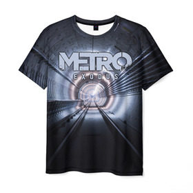Мужская футболка 3D с принтом Metro Exodus в Курске, 100% полиэфир | прямой крой, круглый вырез горловины, длина до линии бедер | exodus | horror | metro | survival | исход | метро | мутация | оружия | стелс | шутер | экшен