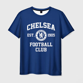 Мужская футболка 3D с принтом Челси в Курске, 100% полиэфир | прямой крой, круглый вырез горловины, длина до линии бедер | blue is | chelsea | chelsea fc | ktbffh | the blues | апл | аристократы | клубная | лондон | пенсионеры | синие | фанатская | футбол | футбольная | футбольный клуб | футбольный клуб челси | челси