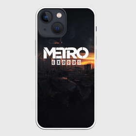 Чехол для iPhone 13 mini с принтом METRO EXODUS в Курске,  |  | ak47 | metro 2033 | metro exodus | апокалипсис | артем | глуховский | дорога | маски | ночь | оружие | поезд | противогаз | сталкеры