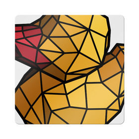 Магнит виниловый Квадрат с принтом Геометрическая уточка в Курске, полимерный материал с магнитным слоем | размер 9*9 см, закругленные углы | Тематика изображения на принте: 3d | bird | duck | geometric | геометрия | птица | утка