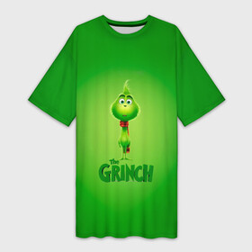 Платье-футболка 3D с принтом Dr. Seuss The Grinch в Курске,  |  | Тематика изображения на принте: benedict | christmas | cumberbatch | grinch | max | whoville | winter | бенедикт | год | гринч | зима | камбербэтч | ктоград | макс | новый | рождество | снег | снежинки