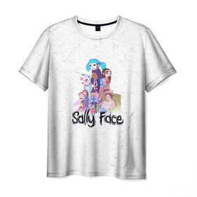 Мужская футболка 3D с принтом Sally Face в Курске, 100% полиэфир | прямой крой, круглый вырез горловины, длина до линии бедер | sally face | гизмо | девид | девочка | игра | лари | ларри | мальчик | маска | мрачная | на лице | пых | с протезом | сал | сали | салли | салли фейс | фейс | фэйс | эддисон | эшли