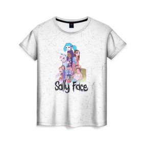 Женская футболка 3D с принтом Sally Face в Курске, 100% полиэфир ( синтетическое хлопкоподобное полотно) | прямой крой, круглый вырез горловины, длина до линии бедер | sally face | гизмо | девид | девочка | игра | лари | ларри | мальчик | маска | мрачная | на лице | пых | с протезом | сал | сали | салли | салли фейс | фейс | фэйс | эддисон | эшли