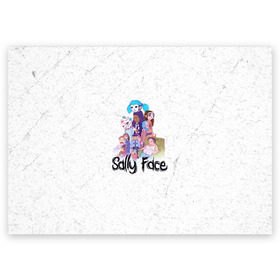 Поздравительная открытка с принтом Sally Face в Курске, 100% бумага | плотность бумаги 280 г/м2, матовая, на обратной стороне линовка и место для марки
 | sally face | гизмо | девид | девочка | игра | лари | ларри | мальчик | маска | мрачная | на лице | пых | с протезом | сал | сали | салли | салли фейс | фейс | фэйс | эддисон | эшли