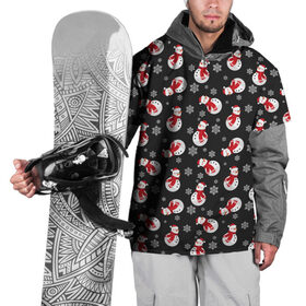 Накидка на куртку 3D с принтом Снеговики в Курске, 100% полиэстер |  | background | christmas | new year | pattern | snow | snowman | texture | winter | xmas | новый год | рождество | снег | снеговик | снежинки | текстура | фон