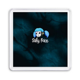 Магнит 55*55 с принтом Sally Face в Курске, Пластик | Размер: 65*65 мм; Размер печати: 55*55 мм | sally face | гизмо | девид | девочка | игра | лари | ларри | мальчик | маска | мрачная | на лице | пых | с протезом | сал | сали | салли | салли фейс | фейс | фэйс | эддисон | эшли