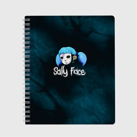 Тетрадь с принтом Sally Face в Курске, 100% бумага | 48 листов, плотность листов — 60 г/м2, плотность картонной обложки — 250 г/м2. Листы скреплены сбоку удобной пружинной спиралью. Уголки страниц и обложки скругленные. Цвет линий — светло-серый
 | sally face | гизмо | девид | девочка | игра | лари | ларри | мальчик | маска | мрачная | на лице | пых | с протезом | сал | сали | салли | салли фейс | фейс | фэйс | эддисон | эшли