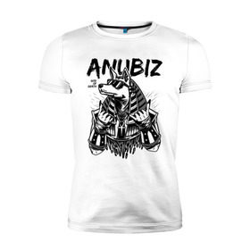Мужская футболка премиум с принтом Анубис в Курске, 92% хлопок, 8% лайкра | приталенный силуэт, круглый вырез ворота, длина до линии бедра, короткий рукав | anubiz | анубис | бог | бог войны | египет