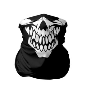 Бандана-труба 3D с принтом ЧЕРЕП в Курске, 100% полиэстер, ткань с особыми свойствами — Activecool | плотность 150‒180 г/м2; хорошо тянется, но сохраняет форму | bandana | black | black  white | bones | face | mask | skull | white | бандана | кости | лицо | маска | чб | череп | черный белый
