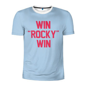 Мужская футболка 3D спортивная с принтом Win Rocky win в Курске, 100% полиэстер с улучшенными характеристиками | приталенный силуэт, круглая горловина, широкие плечи, сужается к линии бедра | rocky | бокс | кино | рокки | сильвестр | спорт | сталлоне | фильм