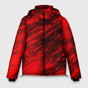 Мужская зимняя куртка 3D с принтом RED FIRE STORM в Курске, верх — 100% полиэстер; подкладка — 100% полиэстер; утеплитель — 100% полиэстер | длина ниже бедра, свободный силуэт Оверсайз. Есть воротник-стойка, отстегивающийся капюшон и ветрозащитная планка. 

Боковые карманы с листочкой на кнопках и внутренний карман на молнии. | bright | fire | heat | light | orange | wildfire | искры | огненный | огонь | оранжевый | пламя | пожар