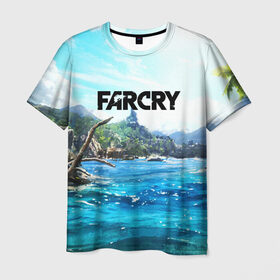 Мужская футболка 3D с принтом FARCRY в Курске, 100% полиэфир | прямой крой, круглый вырез горловины, длина до линии бедер | far cry | far cry 5 | far cry new dawn | farcry | fc 5 | fc5 | game | new dawn | игры | постапокалипсис | фар край | фар край 5