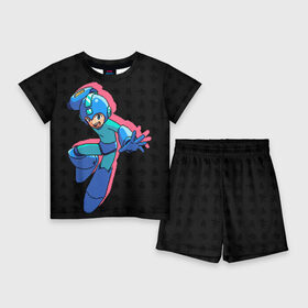 Детский костюм с шортами 3D с принтом Mega Man (pixel art) Black в Курске,  |  | 8 bit | 8bit | art | dendy | famicom | game | games | japan | japanese | man | mega | mega man | megaman | nes | pixel | pixel art | pixelart | retro | video games | videogames