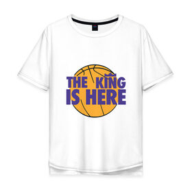 Мужская футболка хлопок Oversize с принтом Lakers - Король здесь в Курске, 100% хлопок | свободный крой, круглый ворот, “спинка” длиннее передней части | cavaliers | cleveland | coach | james | king | lakers | lebron | los angeles | nba | player | slam dunk | sport | team | баскетбол | борода | джеймс | игрок | кавальерс | калиф | кливленд | король | леброн | лейкерс | лос анджелес | нба | слэм д