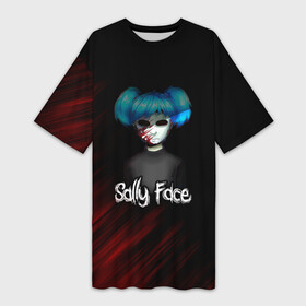 Платье-футболка 3D с принтом Sally Face окровавленное лицо в Курске,  |  | sally face | гизмо | девид | девочка | игра | лари | ларри | мальчик | маска | мрачная | на лице | пых | с протезом | сал | сали | салли | салли фейс | фейс | фэйс | эддисон | эшли