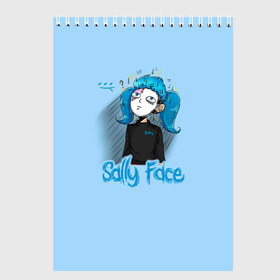 Скетчбук с принтом Sally Face в Курске, 100% бумага
 | 48 листов, плотность листов — 100 г/м2, плотность картонной обложки — 250 г/м2. Листы скреплены сверху удобной пружинной спиралью | sally face | гизмо | девид | девочка | игра | лари | ларри | мальчик | маска | мрачная | на лице | пых | с протезом | сал | сали | салли | салли фейс | фейс | фэйс | эддисон | эшли