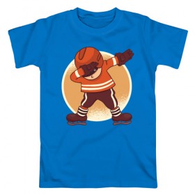 Мужская футболка хлопок с принтом Хоккеист Dab в Курске, 100% хлопок | прямой крой, круглый вырез горловины, длина до линии бедер, слегка спущенное плечо. | dab | dabbing | hokkey | хоккеист | хоккей