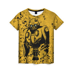 Женская футболка 3D с принтом Bumblebee в Курске, 100% полиэфир ( синтетическое хлопкоподобное полотно) | прямой крой, круглый вырез горловины, длина до линии бедер | kefer | volkswagen | автобот | бамблби | трансформатор | трансформаторы | шершень | шмель