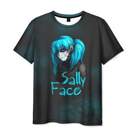Мужская футболка 3D с принтом Sally Face в Курске, 100% полиэфир | прямой крой, круглый вырез горловины, длина до линии бедер | sally face | гизмо | девид | девочка | игра | лари | ларри | мальчик | маска | мрачная | на лице | пых | с протезом | сал | сали | салли | салли фейс | фейс | фэйс | эддисон | эшли