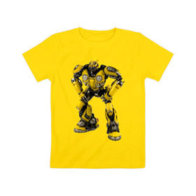 Детская футболка хлопок с принтом Bumblebee в Курске, 100% хлопок | круглый вырез горловины, полуприлегающий силуэт, длина до линии бедер | kefer | volkswagen | автобот | бамблби | трансформатор | трансформаторы | шершень | шмель