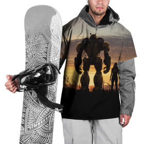 Накидка на куртку 3D с принтом Бамблби и Чарли на закате в Курске, 100% полиэстер |  | bumblebee | kefer | volkswagen | автобот | трансформатор | трансформаторы | шершень | шмель