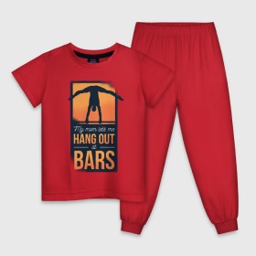 Детская пижама хлопок с принтом Гимнастика в Курске, 100% хлопок |  брюки и футболка прямого кроя, без карманов, на брюках мягкая резинка на поясе и по низу штанин
 | 